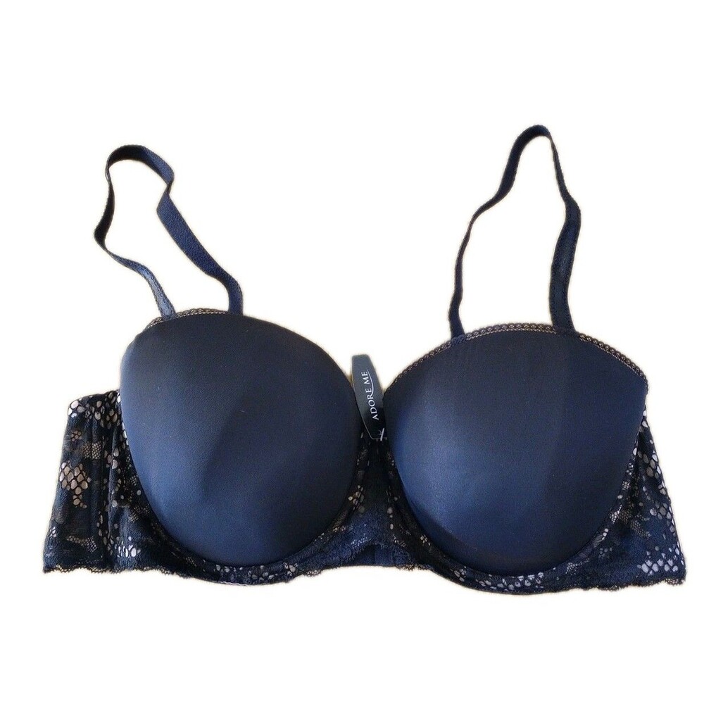 Adore Me 42D Balconette Bra Underwire Black Lace Sexy NEW